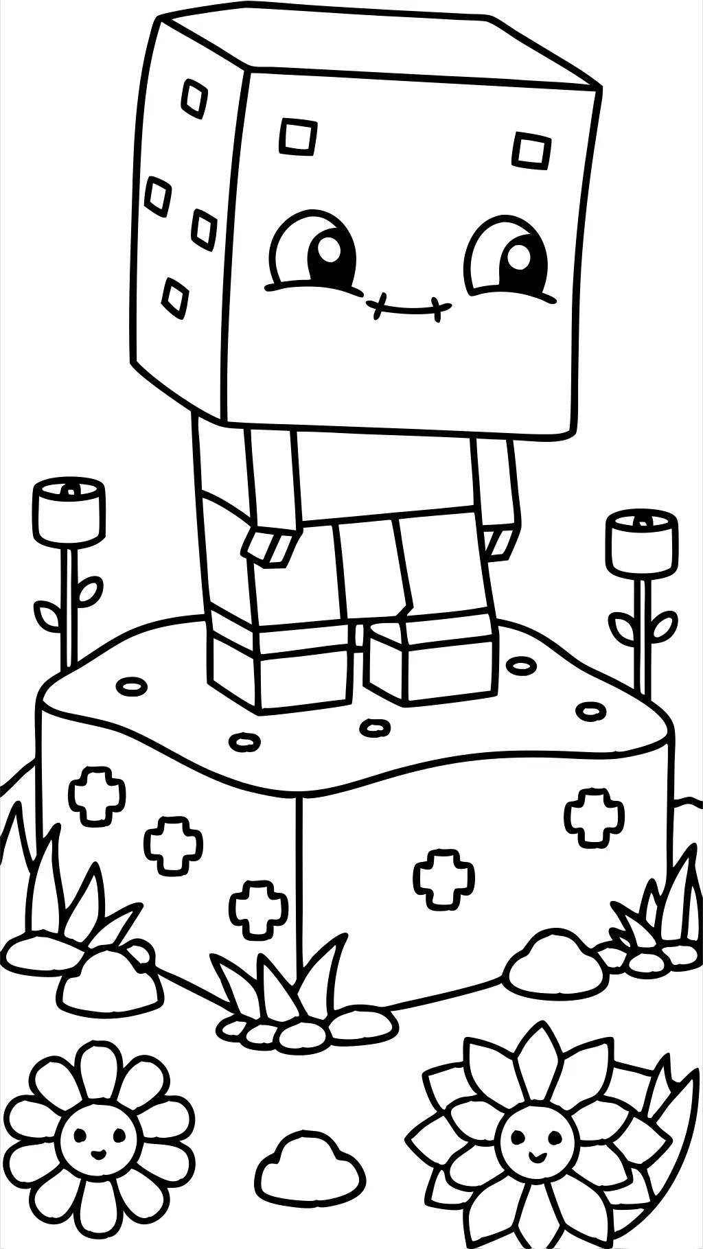 minecraft baby creeper coloring page